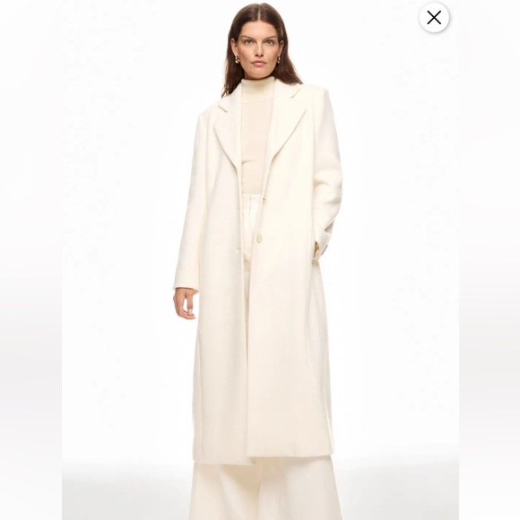 Ronny Kobo Collection Jackets & Blazers - Ronny Kobo Collective White Tailored Long Wool Trench Peacoat Cream Sz 4